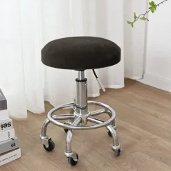 Velvet Round Bar Stool Seat Covers Pub Counter Stool Chair Slipcover Square Swivel Barstool Elastic Bar Chair Covers Washable Cushion Cover for Coffe Party Bar Restrant