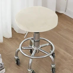 Velvet Round Bar Stool Seat Covers Pub Counter Stool Chair Slipcover Square Swivel Barstool Elastic Bar Chair Covers Washable Cushion Cover for Coffe Party Bar Restrant