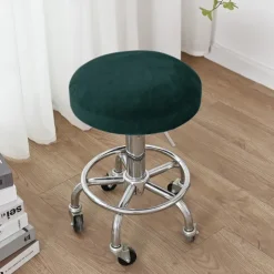 Velvet Round Bar Stool Seat Covers Pub Counter Stool Chair Slipcover Square Swivel Barstool Elastic Bar Chair Covers Washable Cushion Cover for Coffe Party Bar Restrant