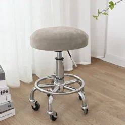 Velvet Round Bar Stool Seat Covers Pub Counter Stool Chair Slipcover Square Swivel Barstool Elastic Bar Chair Covers Washable Cushion Cover for Coffe Party Bar Restrant