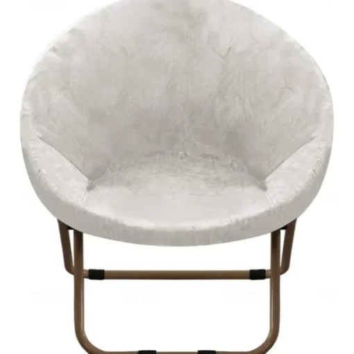 Velvet Round Saucer Chair Cover, Moon Chair Slipcovers 1 Piece Stretch Removable Moon Chair Cover with Elastic Bottom for Living Room
