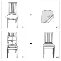 Velvet Seat Covers for Dining Room Burgundy Stretch Fitted Dining Room Upholstered Chair Seat Cushion Cover, Removable Washable Furniture Protector Slipcovers with Ties