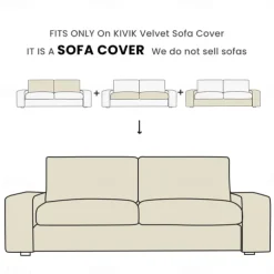 Velvet Sofa Cover of 3-Seater Slipcovers Solid Color Quilted Velvet KIVcover LITB PRIME cover