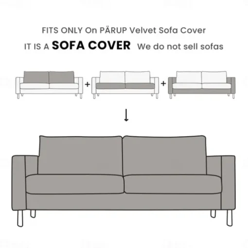 Velvet Sofa Cover 2-Seat 3-Seat Solid Color Quilted Velvet Slipcovers PARcover LITB PRIME cover