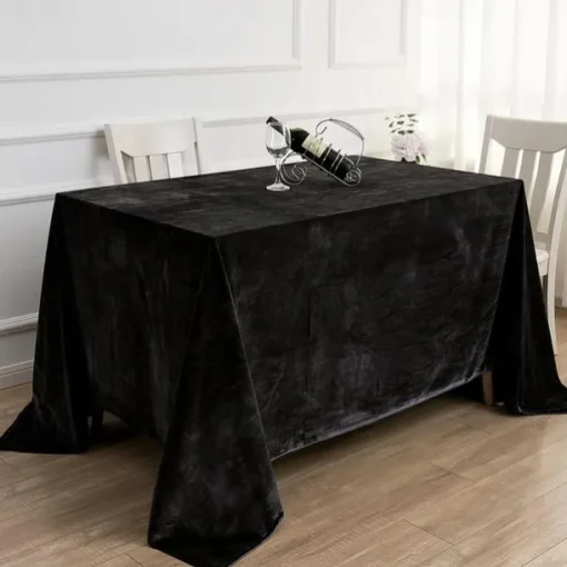 Velvet Tablecloth Farmhouse Black Table Cloth Spring Tablecloth Round Outdoor Cloth Table Cover Oval Rectangle For Picnic,Wedding,Dining,Easter,Kitchen