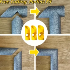 Versatile 3-Pack Plastic Pipe Insulation Cutter Set - Easy Cut Foam Tool for 41mm, 46mm, 53mm Pipes - Residential, Industrial & Commercial Insulation
