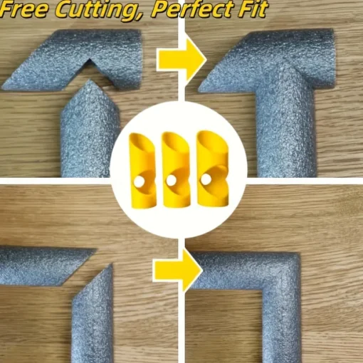 Versatile 3-Pack Plastic Pipe Insulation Cutter Set - Easy Cut Foam Tool for 41mm, 46mm, 53mm Pipes - Residential, Industrial & Commercial Insulation