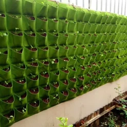 Vertical Hanging Wall, Growing Bag Green Planting Bags, Gardening Vegetable Seedling Living Garden Bag Home Supplies 18/25/36/49/64/72 Pockets