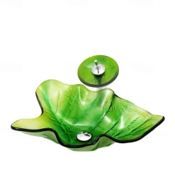 Vessel Sink for Bathroom Modern Leaf Style Bathroom Vanity Sinks Above Counter Countertop Basin sink