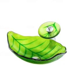 Vessel Sink for Bathroom Modern Leaf Style Bathroom Vanity Sinks Above Counter Countertop Basin sink