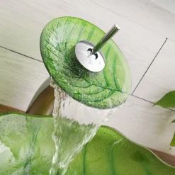 Vessel Sink for Bathroom Modern Leaf Style Bathroom Vanity Sinks Above Counter Countertop Basin sink