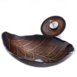 Vessel Sink for Bathroom Modern Leaf Style Bathroom Vanity Sinks Above Counter Countertop Basin sink