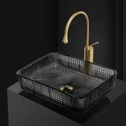 Vessel Sink for Bathroom Modern Rectangular Bathroom Vanity Sinks Above Counter Glass Countertop Basin sink