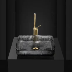 Vessel Sink for Bathroom Modern Rectangular Bathroom Vanity Sinks Above Counter Glass Countertop Basin sink