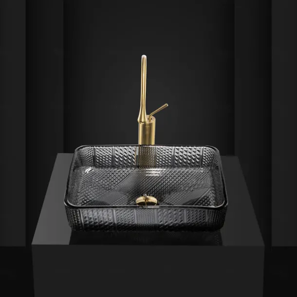 Vessel Sink for Bathroom Modern Rectangular Bathroom Vanity Sinks Above Counter Glass Countertop Basin sink