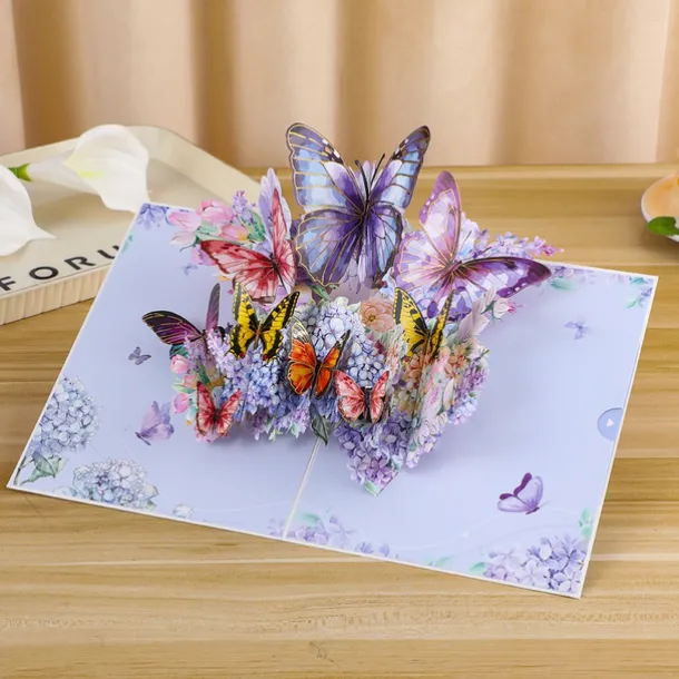 Vibrant 3D Butterfly & Daisy Pop-Up Greeting Card Best Gift for Mom, Mother's Day Flower Bouquet Card, Teacher Appreciation, Birthday, Thank You Greeting