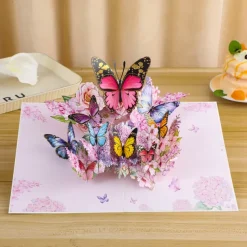 Vibrant 3D Butterfly & Daisy Pop-Up Greeting Card Best Gift for Mom, Mother's Day Flower Bouquet Card, Teacher Appreciation, Birthday, Thank You Greeting