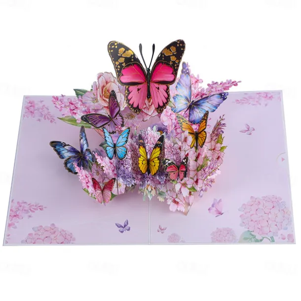 Vibrant 3D Butterfly & Daisy Pop-Up Greeting Card Best Gift for Mom, Mother's Day Flower Bouquet Card, Teacher Appreciation, Birthday, Thank You Greeting