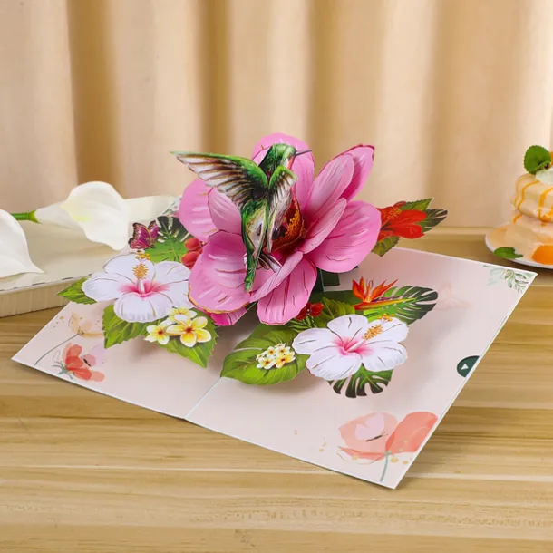 Vibrant 3D Butterfly & Daisy Pop-Up Greeting Card Best Gift for Mom, Mother's Day Flower Bouquet Card, Teacher Appreciation, Birthday, Thank You Greeting