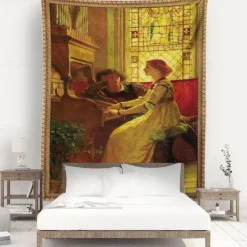 Victorian Hanging Tapestry Wall Art Decor Photograph Backdrop Blanket Curtain Home Bedroom Living Room Decoration