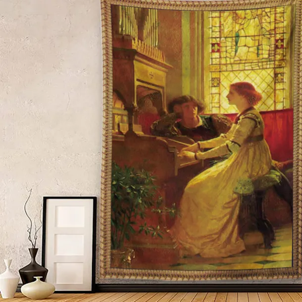 Victorian Hanging Tapestry Wall Art Decor Photograph Backdrop Blanket Curtain Home Bedroom Living Room Decoration