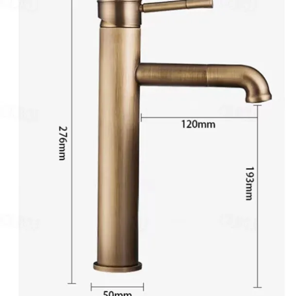 Vintage Bathroom Sink Mixer Faucet Tall, Monobloc Washroom Basin Taps Single Handle One Hole Deck Mounted Antique, with Hot and Cold Hose Retro Water Taps Brass Black