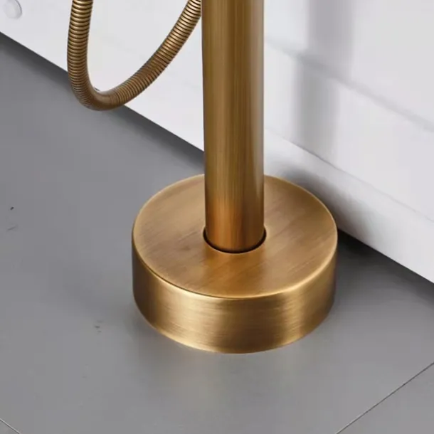 Vintage Bathtub Faucet Floor Mount, Bath Tub Filler Mixer Tap Freestanding with Heldhand Showerhand, 360 Swivel High Arc Spout Standing Shower Faucet