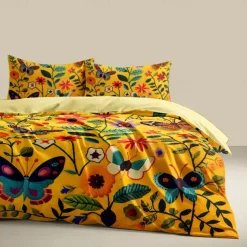 Vintage Butterfly Pattern Duvet Cover Set Set Soft 3-Piece Luxury Cotton Bedding Set Home Decor Gift King Queen Duvet Cover