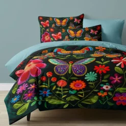 Vintage Butterfly Pattern Duvet Cover Set Set Soft 3-Piece Luxury Cotton Bedding Set Home Decor Gift King Queen Duvet Cover