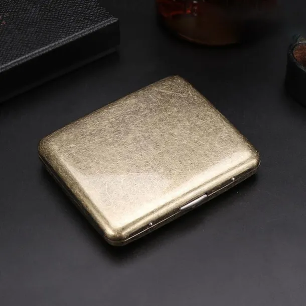 Vintage Cigarette Case with Both Sides Open to Support Generation of Bronze Condensed Flower Metal Flip-top Carved(Can Hold 20 Cigarette)