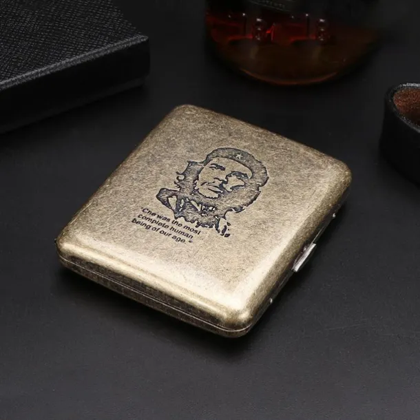 Vintage Cigarette Case with Both Sides Open to Support Generation of Bronze Condensed Flower Metal Flip-top Carved(Can Hold 20 Cigarette)