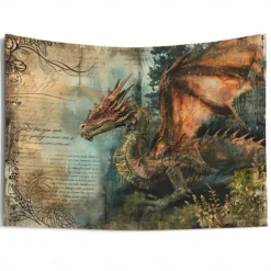 Vintage Dragon Hanging Tapestry Wall Art Large Tapestry Mural Decor Photograph Backdrop Blanket Curtain Home Bedroom Living Room Decoration