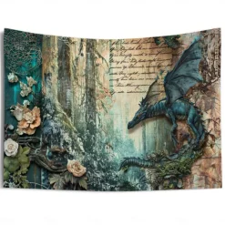 Vintage Dragon Hanging Tapestry Wall Art Large Tapestry Mural Decor Photograph Backdrop Blanket Curtain Home Bedroom Living Room Decoration