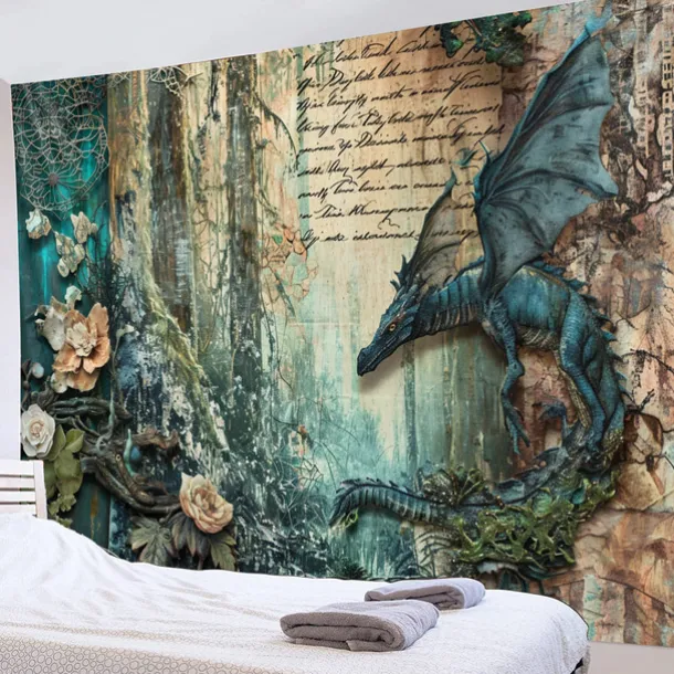 Vintage Dragon Hanging Tapestry Wall Art Large Tapestry Mural Decor Photograph Backdrop Blanket Curtain Home Bedroom Living Room Decoration