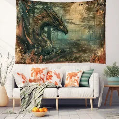 Vintage Dragon Hanging Tapestry Wall Art Large Tapestry Mural Decor Photograph Backdrop Blanket Curtain Home Bedroom Living Room Decoration