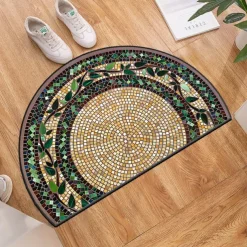 Vintage Floral Semi-round Doormat Kitchen Mat Floor Mat Non-Slip Area Rug Oil Proof Rug Indoor Outdoor Mat Bedroom Decor Bathroom Mat Entrance Rug Spring Summer