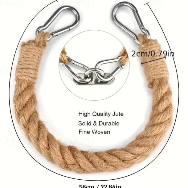 Vintage Hemp Rope Toilet Paper Holder - Easy Assembly, Jute Towel Holder for Bathroom or Kitchen, Toilet Roll Holder, Knitting Towel Rack, Bathroom Hanging Towel Hook