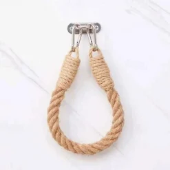 Vintage Hemp Rope Toilet Paper Holder - Easy Assembly, Jute Towel Holder for Bathroom or Kitchen, Toilet Roll Holder, Knitting Towel Rack, Bathroom Hanging Towel Hook