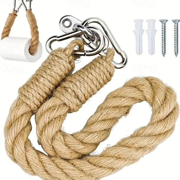 Vintage Hemp Rope Toilet Paper Holder - Easy Assembly, Jute Towel Holder for Bathroom or Kitchen, Toilet Roll Holder, Knitting Towel Rack, Bathroom Hanging Towel Hook