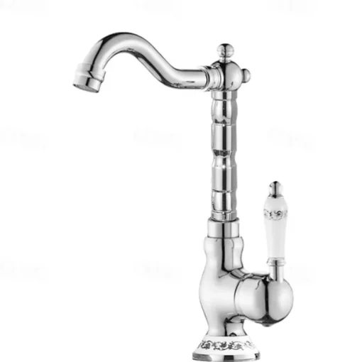 Vintage Kitchen Faucet Sink Mixer Taps, Single Handle Vessel Tap with Cold and Hot Hose