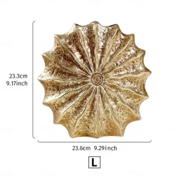 Vintage Round Seashell Shaped Vase with Gold Foil Decoration, Sparkling Resin Material, Handmade Decorative Flower Vase for Home, Hotel Table Decor and Flower Hydroponics