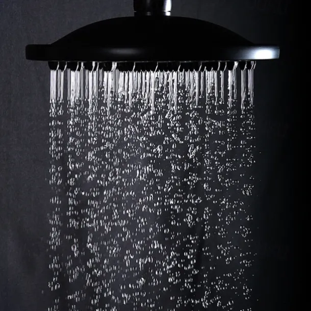 Vintage Shower Faucet Set, Shower System 8" Rainfall Shower Head System Kit, Handshower Included Rainfall Shower Antique Style Country Electroplated Mount Outside Brass Valve Bath Shower Mixer Taps