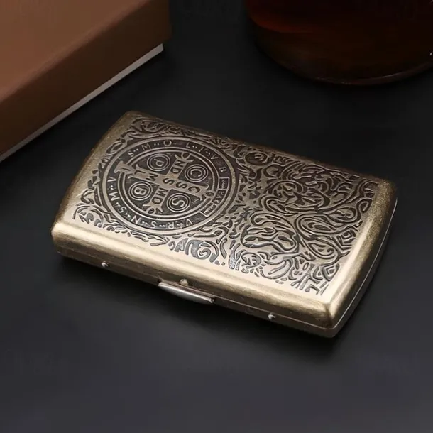 Vintage Style Metal Cigarette Case, Multiple Designs, Unique Creative Holder(Can Accommodate 12 Cigarettes)