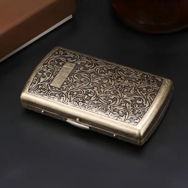 Vintage Style Metal Cigarette Case, Multiple Designs, Unique Creative Holder(Can Accommodate 12 Cigarettes)