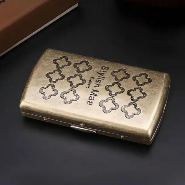 Vintage Style Metal Cigarette Case, Multiple Designs, Unique Creative Holder(Can Accommodate 12 Cigarettes)