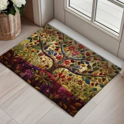 Vintage Tree of Life Doormat Floor Mats Washable Rugs Kitchen Mat Non-Slip Oil Proof Rug Indoor Outdoor Mat Bedroom Decor Bathroom Mat Entrance Rug