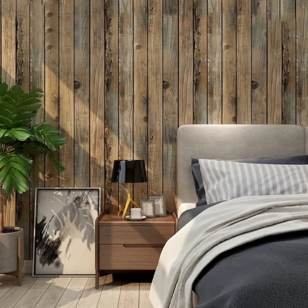 Vintage Wallpaper Wall Mural 1pc Thickened Wood Grain Contact Paper, Home Decor PVC Material Self-Adhesive Wallpaper Waterproof Oilproof For Cabinets Tables Home Renovation 45x1000cm(17.7"x393.7")