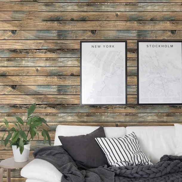 Vintage Wallpaper Wall Mural 1pc Thickened Wood Grain Contact Paper, Home Decor PVC Material Self-Adhesive Wallpaper Waterproof Oilproof For Cabinets Tables Home Renovation 45x1000cm(17.7"x393.7")