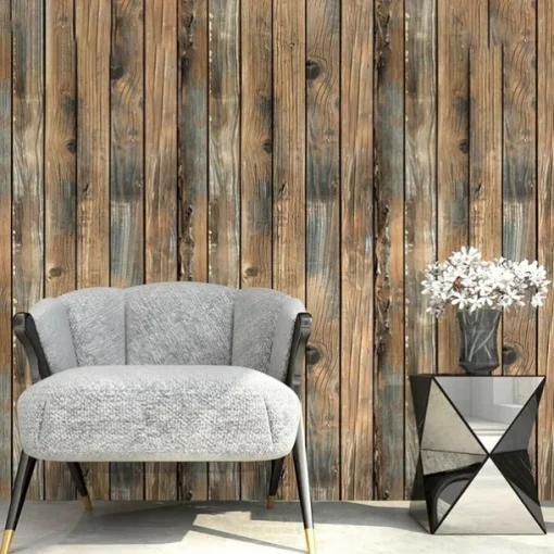 Vintage Wallpaper Wall Mural 1pc Thickened Wood Grain Contact Paper, Home Decor PVC Material Self-Adhesive Wallpaper Waterproof Oilproof For Cabinets Tables Home Renovation 45x1000cm(17.7"x393.7")