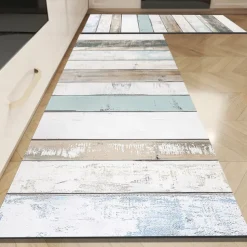 Vintage Wooden Effect Area Rug Kitchen Mat Non-Slip Oil Proof Floor Mat Livingroom Rug Indoor Outdoor Mat Bedroom Decor Bathroom Mat Entrance Rug Door Mat